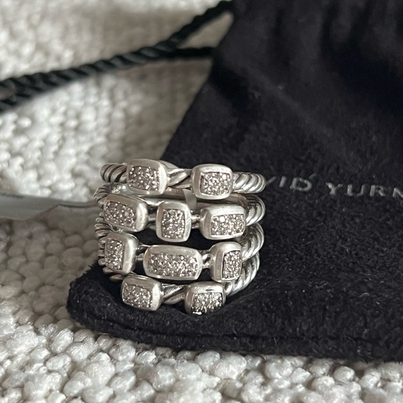 David Yurman Confetti wide ring (silver + diamonds) size 6 - Picture 3 of 6